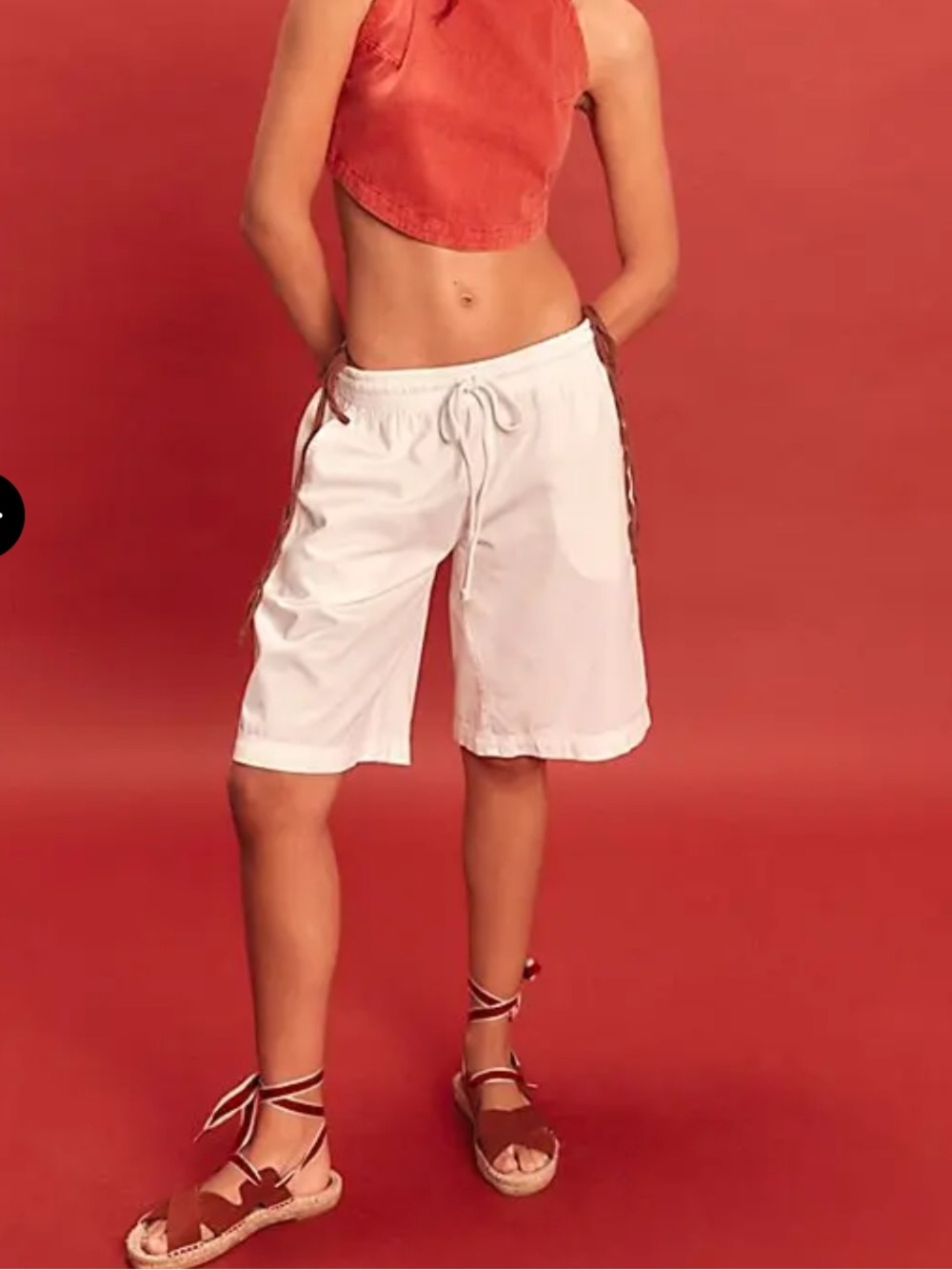 Free People Sailor Poplin Pull On Shorts in white NWOT